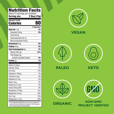 Manitoba Harvest Organic Ground Hemp Seed, 7 oz  5g Plant Based Protein, 6g of Fiber per Serving  Non-GMO Project Verified, Vegan, Keto, Paleo  Omega 3 & 6  Smoothies, oatmeal, use in baking
